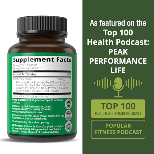 Image of Lymphatic Drainage Supplement. 7-in-1 Lymph System Support Capsules to Detox & Cleanse. with Vegan Ingredients Echinacea Root, Red Clover Blossom, Burdock Root, Red Root, Licorice Root for Women, Men