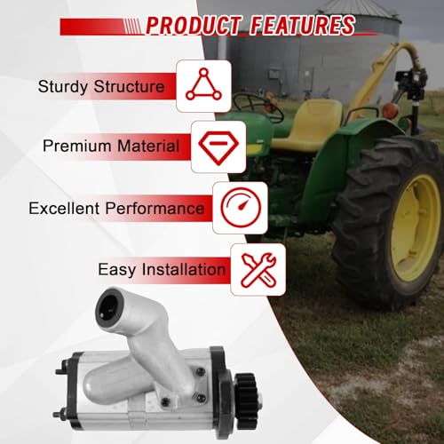 Image of Hydraulic Pump, RE197623 RE68886 R126250 Replacement for Tractors 5103 5105 5200 5203 5205 5210 5215 5220