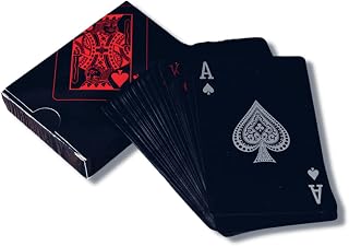 Baralho Black Detalhes Vermelho Poker Truco Mágica 54 Cartas