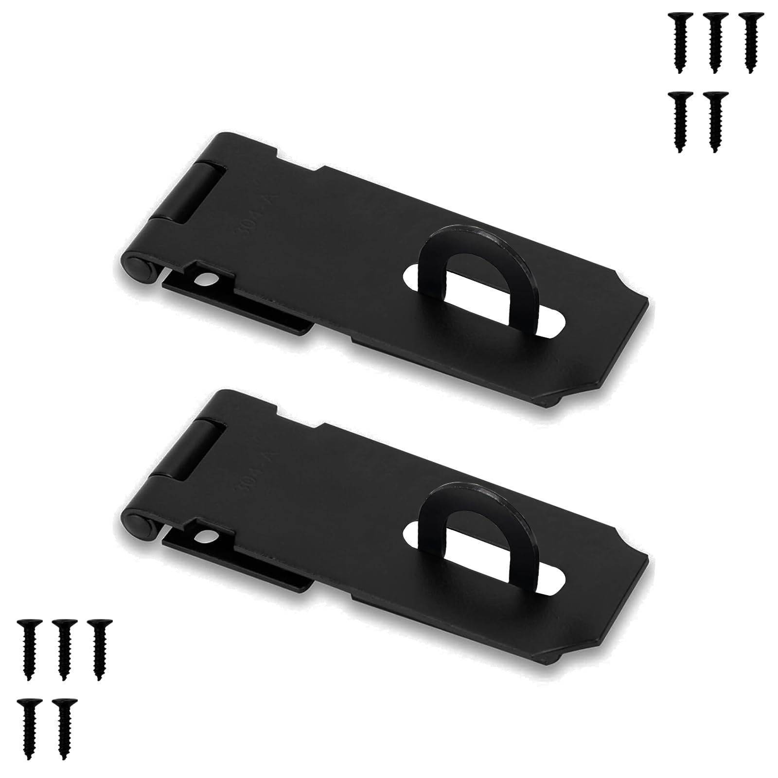 Heavy Duty 3.5 Inch Padlock Hasp - Black Steel Door Clasp For Gates & Storage