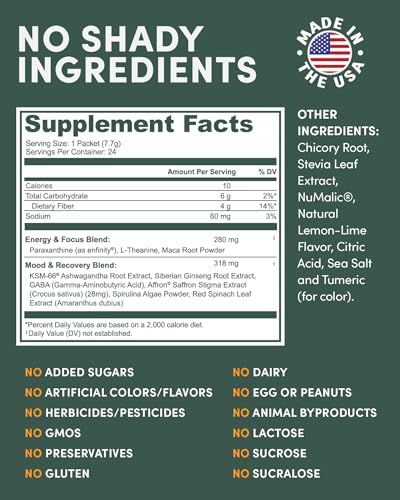 Image of MTE Caffeine-Free Energy Drink Powder with Paraxanthine - Clean Energy for Focus, Mood & Productivity | 24 Energy Drink Packets