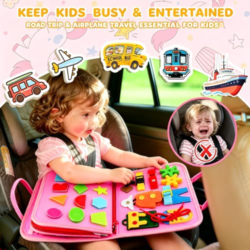 Image of Busy Board Montessori Toys for Children,Felt Sensory Activity Board Sorting Toy for Kids