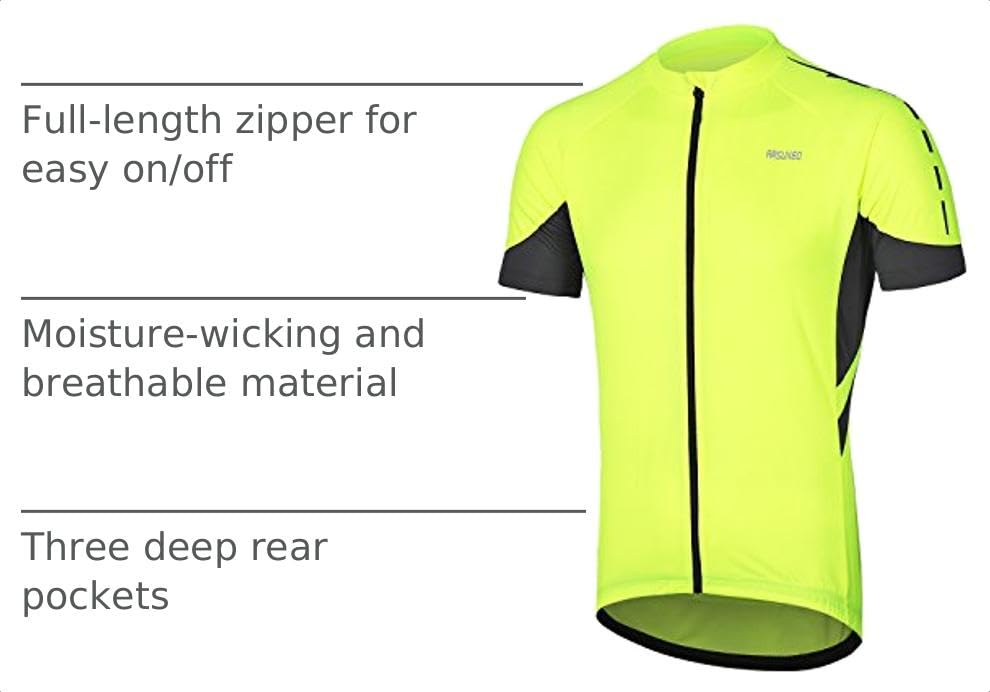 ARSUXEO Men's Cycling Jersey Green