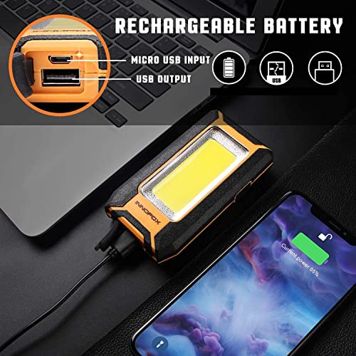 2Pack Led Rechargeable Magnetic Work Light 40W 1500Lumens, Hanging Hook 3 Lighting Modes, Job Site Lighting For Car Repairing, Camping, Working, And Hurricane #TOP3