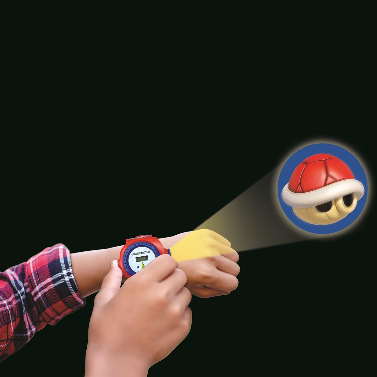 LEXIBOOK - Nintendo Mario Kart Reloj Correa Ajustable Pantalla Digital con 20 proyecciones de Mario Kart - para Niños - Rojo y Azul – DMW050NILXB