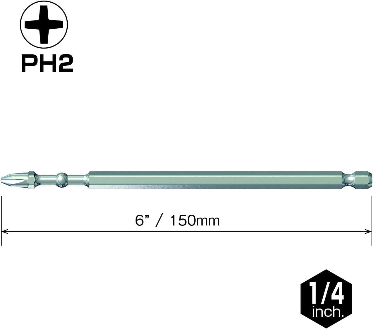 VESSEL Impact Ball Torsion Bits 5PC with MAG Charge Holder, (IBMG150PH2K5)
