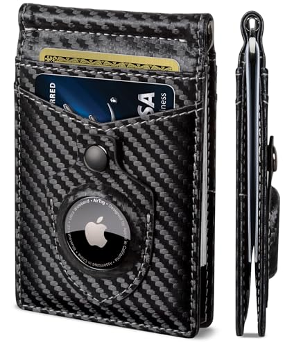 Image of SERMAN BRANDS RFID Blocking Wallet Slim Bifold - Genuine Leather Minimalist Front Pocket Wallets for Men with Money Clip Gift