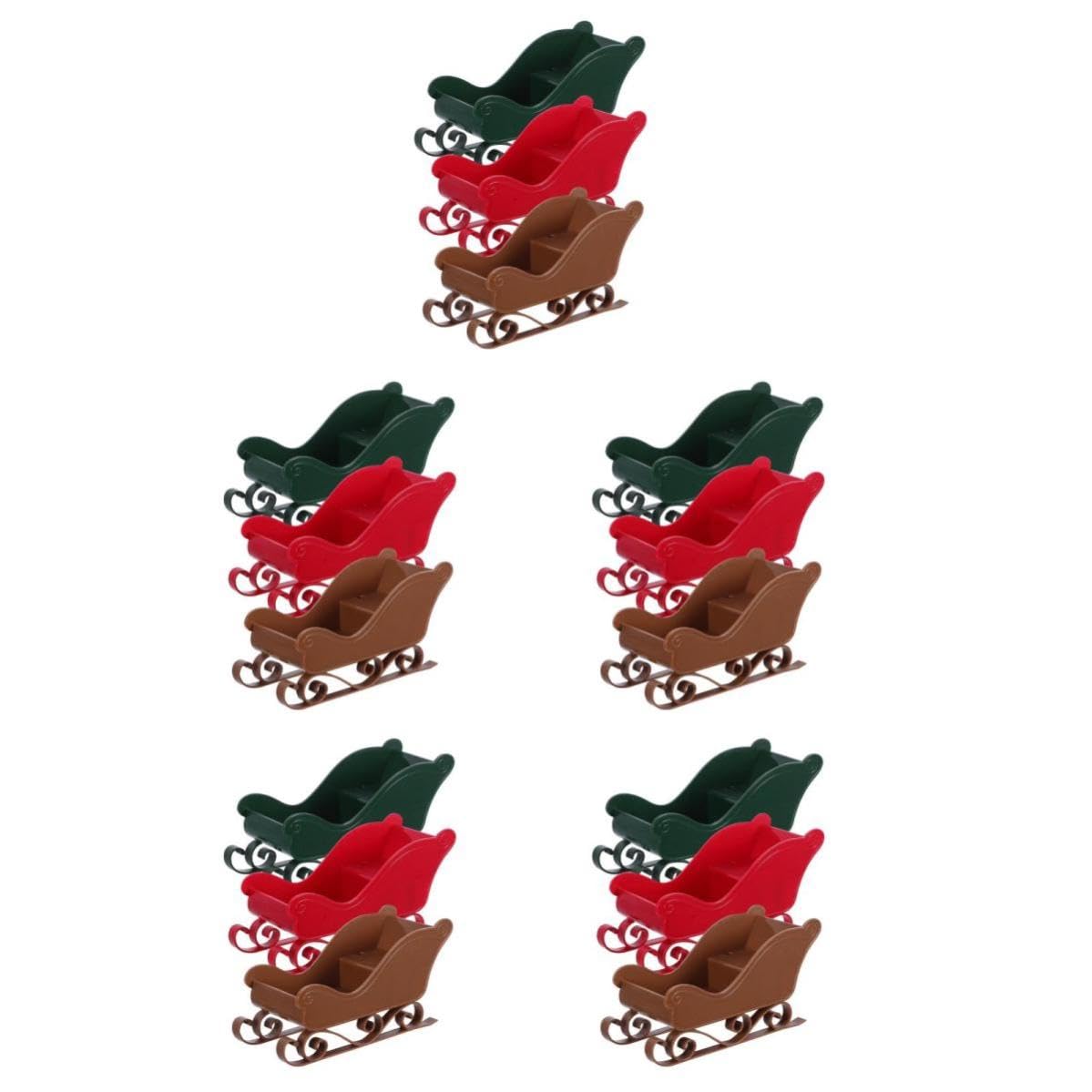 Toyvian 15 Stück Kleiner Weihnachtsschlitten aus Kunststoff für Festliche