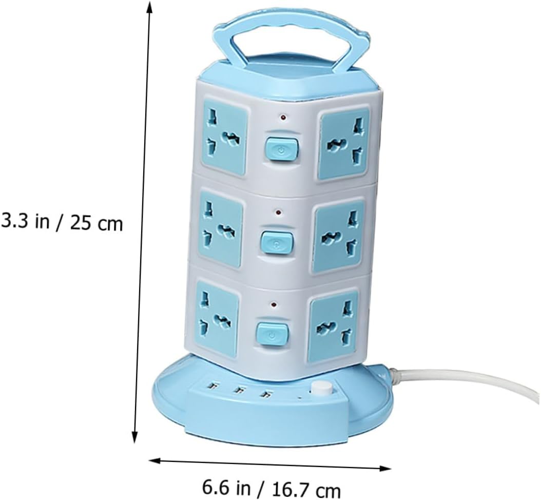 ARTIBETTER Vertical Type USB Charger Power Strip Flat Wall Plug Home Power Outlet