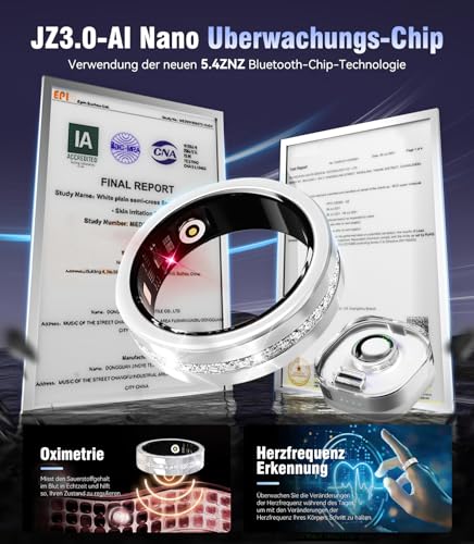 Image of 10 Gen Diamond Smart Ring and Wireless Charging Case【Industry Ranking No.1 - 0 Measurement Error】 2026 Smart Ring for Women & Men for Sleep Tracking Wearable Device,Fitness Ring【Slive 9#】
