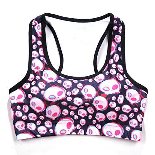 Image of Sister Amy Women's Aerobics Gym Dance Yoga Vest Printed Sports Bra Top Vest