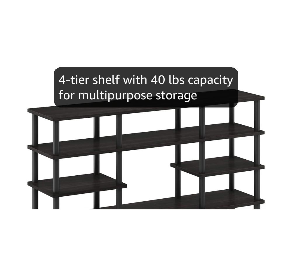 Amazon.com: Furinno Turn-N-Tube 4-Tier Multipurpose Wide Shelf TV