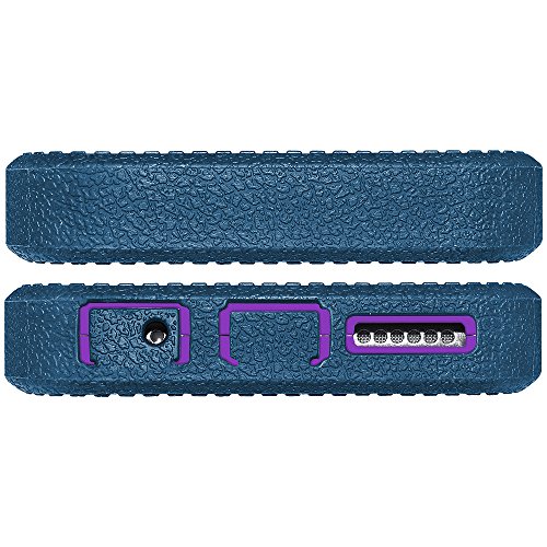 Amzer Crusta Rugged Embedded Tempered Glass Case With Belt Clip Holster For Iphone 6 Plus, Iphone 6S Plus (For Silver, Gold & Rose Gold Iphone 6/6S Plus) - Blue On Purple #TOP4