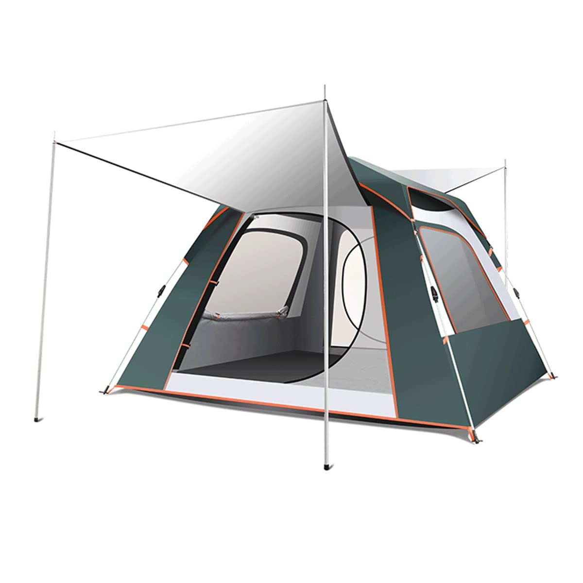 Tienda de campaña para la Playa, Refugio Solar portátil Anti-UV, Suelo Extensible con 3 Ventanas de Malla de ventilación, además de Bolsa de Transporte, estacas y tensores (Verde,