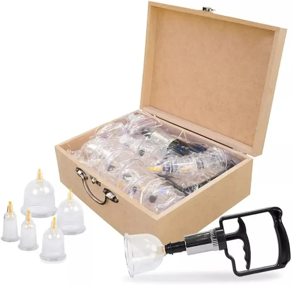 KIT 12 VENTOSAS ACRILICO E APLICADOR VENTOSATERAPIA MALETA Estek