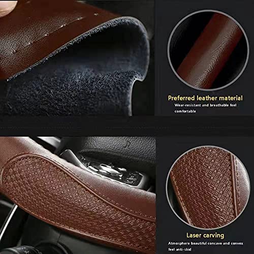 Brown Leather Car Steering Wheel Cover For Women And Men, Universal 15" Soft Microfiber Leather Embossed Breathable, Non-Slip, Odourless Steering Wheel Covers #TOP3