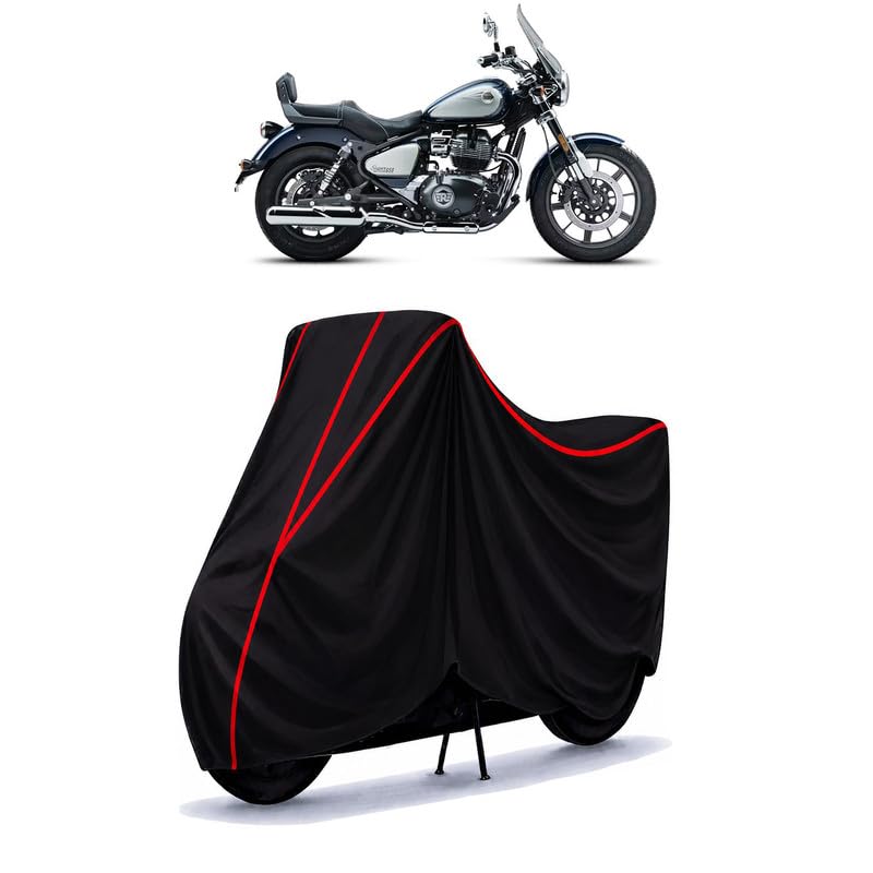 Image of Super Meteor Water Resistant Bike Cover for All Motorcycles & Rain | Heavy Duty Taffeta Fabric | UV Protection, Dustproof, Scratchproof | All Weather Two Wheeler Body Cover with Elastic Bottom