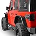Hooke Road High Clearance JL Fender Flares Kit for 2018-2025 Jeep Wrangler JL JLU 2/4 Doors, Offroad Steel Tube Fenders with Lights - 4PCS Front and Rear Set