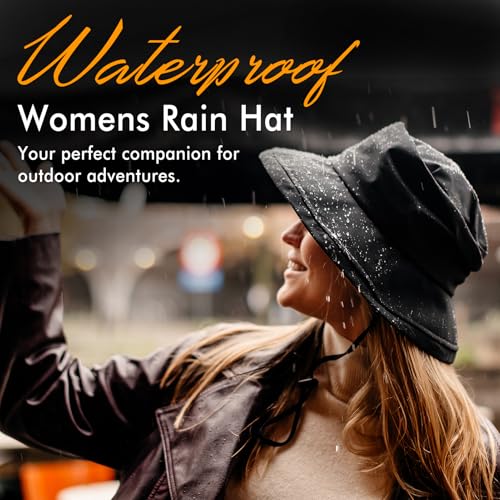 Sombrero impermeable de lluvia para mujer con ala ancha miniatura 3
