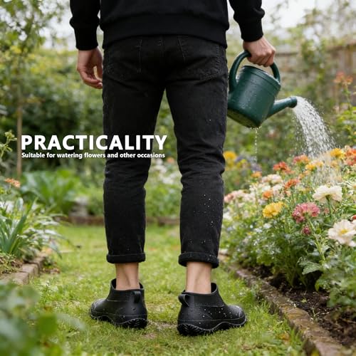 Image of Rain Boots for Men and Women, Waterproof Ankle Deck Boots Anti-Slip Mud Shoes for Garden Outdoor Work Fishing Farming