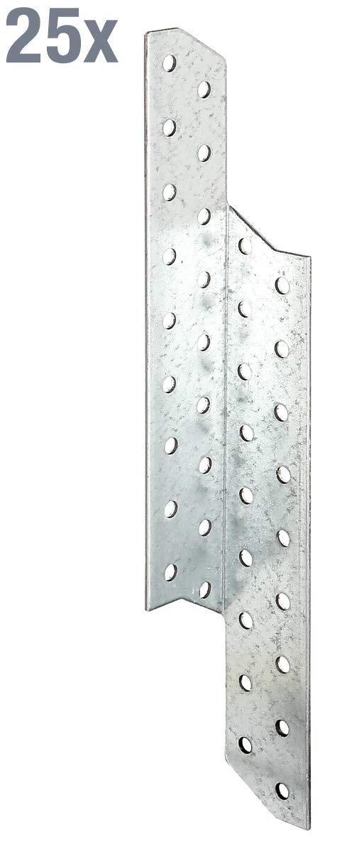 GAH-Alberts 331153 kotwa do płatwi krokwi, prawa, ocynkowana sendzimir, 32 x 32 x 250 mm, zestaw 25 sztuk