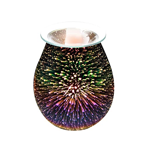 Lámpara Calentadora Velas, Quemador eléctrico de fusión de cera con Aroma de vidrio 3D, calentador de cera de vela for cera perfumada, calentador de fusión de cera, luz nocturna, difusor de Aroma eléc
