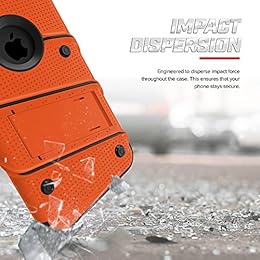 ZIZO Bolt Series iPhone X Case Military Grade Drop Tested with Screen Protector, Kickstand and Holster iPhone Xs Orange Black
