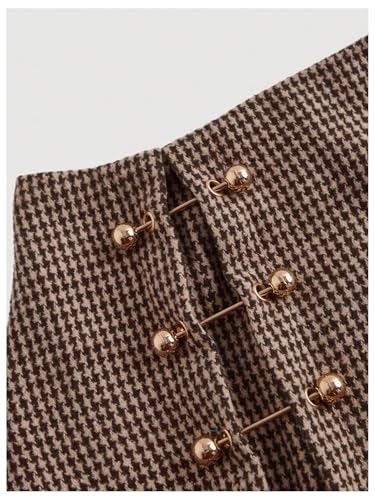 WDIRARA Women's Side Slit Metallic Trim High Waisted Faux Leather Short Skirts3