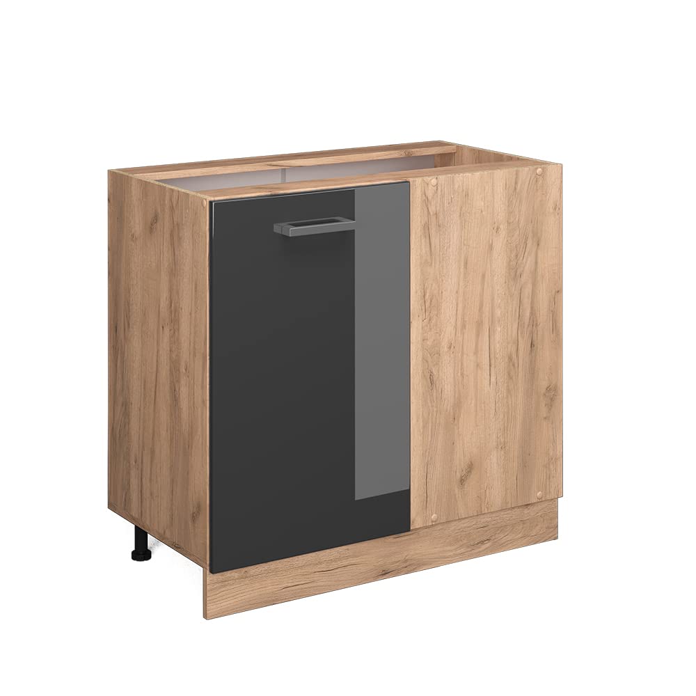 Vicco Corner cabinet Raul, Anthracite high gloss, 86 cm without worktop, for flexible combination within modular kitchen systems โ image 1