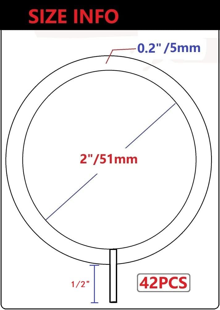 Curtain Ring Metal 42-Pcs 2.0 inch Inner Diameter with Flat Eyelet fit up 1.5 inch Rod (Satin Nickel,42)