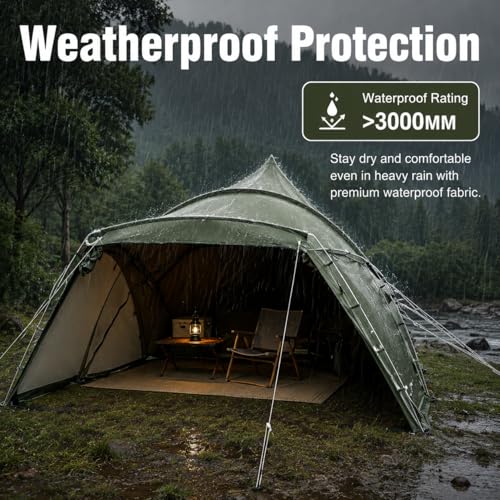 Carpa de Camping Pirámide 4-6 Personas Resistente al Agua miniatura 4