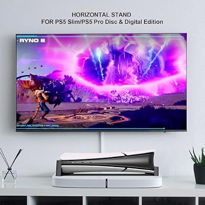 PS5 Pro Accessories Horizontal Stand,Base Stand Compatible with Playstation 5 Pro/Slim Disc & Digital Edition (Black)