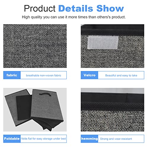 Homyfort Large Toy Box Storage Chest For Kids Boys,Collapsible Toy Bin Organizer Basket With Lids For Blanket,Toys,Toddler,Nursery,Playroom (Black) #TOP2