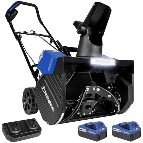Westinghouse WSnow18 48V Cordless Snow Blower 18 Inch Kit, Steel Auger, LED Light, 1200W Brushless Motor, 25ft Throwing Distance, Plows 650lbs/min, Compatible with Snow Joe Batteries
