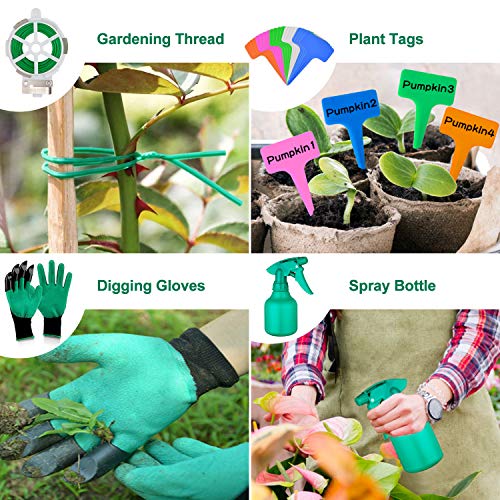 Tudoccy Garden Tools Set 51 Piece, Succulent Tools Set Included, Heavy Duty Aluminum Gardening Tools for Gardening, Non-Slip Ergonomic Handle Tools, Durable Storage Tote Bag, Gifts Tools for Men Women
