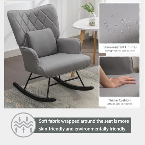 Sillón con Ottoman Plegable Gris miniatura 4