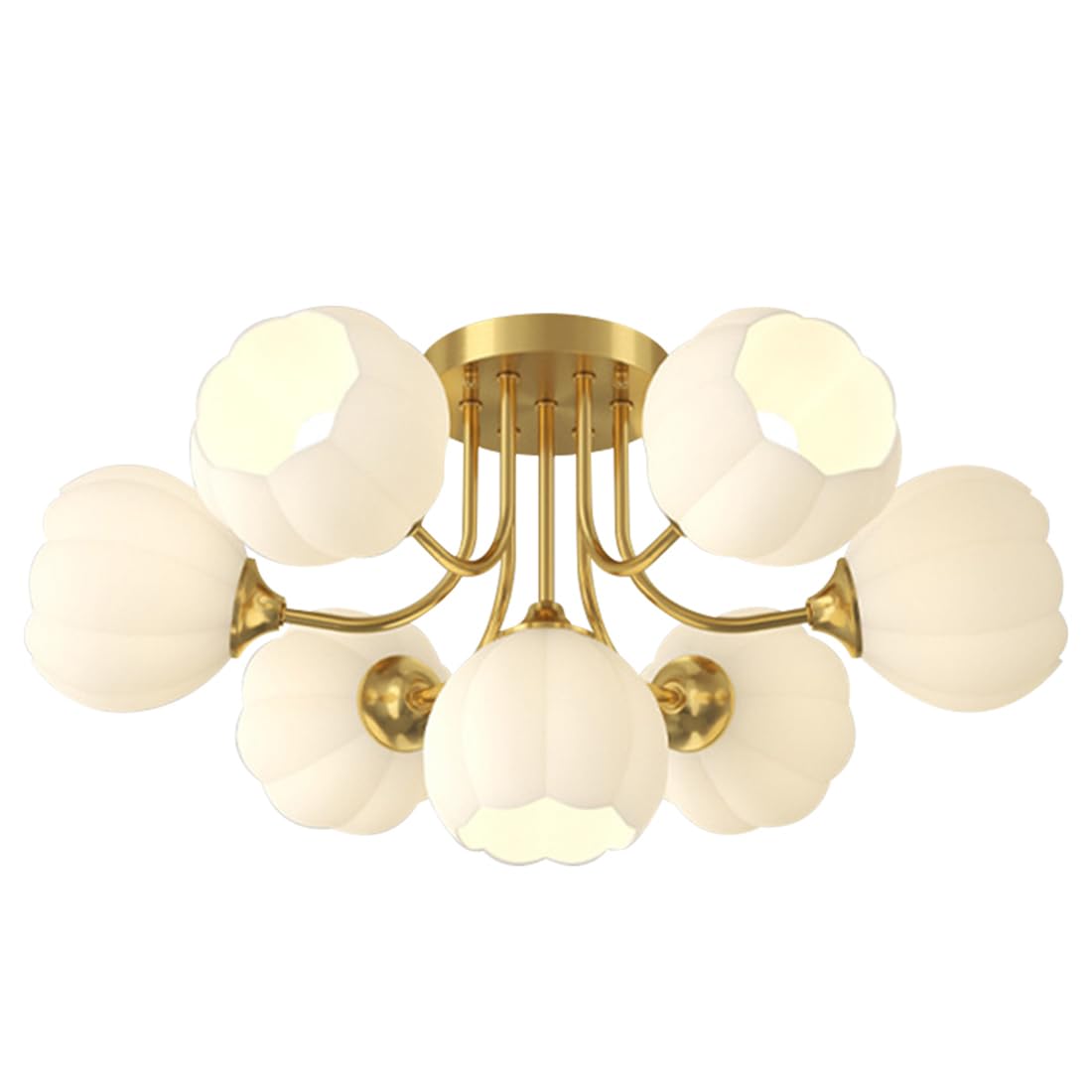 Lustre de plafond moderne 7 lumières couleur or pour illuminer de grands espaces
