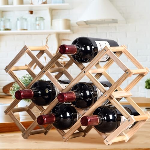 Racks à vin en bois pliables porte-bouteilles au design moderne - 5