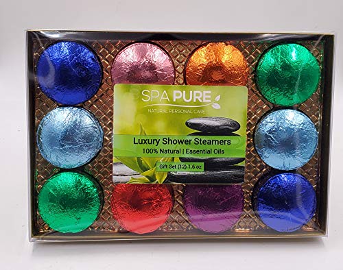 Spa Pure Shower Bombs:rejuvenating Steamers And Aromatherapy Tablets, Bomb, And Vaporizing Steamer Soothers Bath Melt For Women, Men, All Natural Organic Large Cosmetic Fizzies That Wow (12 Pack) #TOP2