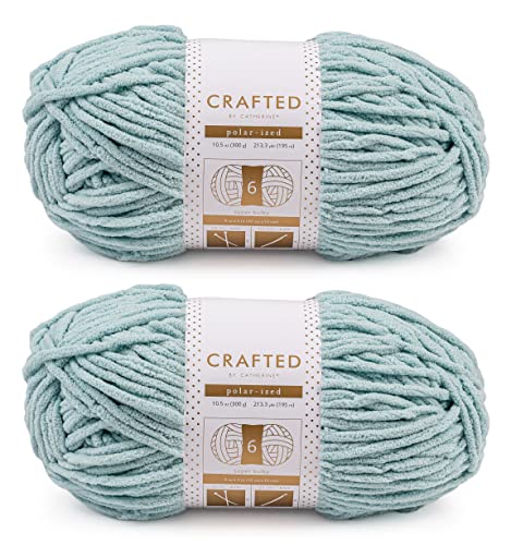 Image of Crafted By Catherine Blanket Solid Yarn - 2 Pack (213 Yards Each Skein), Aqua, Gauge 6 Super Bulky