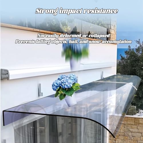 Toldo de policarbonato transparente con cubierta de pared resistente para balcones 3