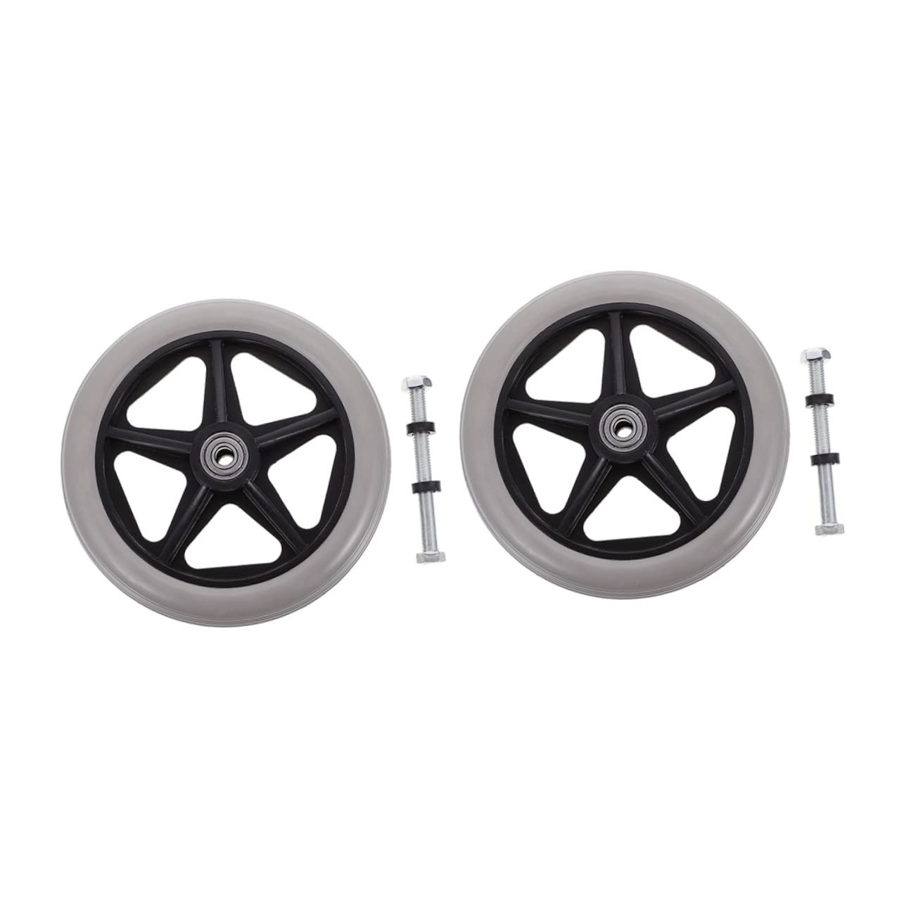 IWOWHERO Wheelchair Front Wheel Replacement 2 Pack 6 Inches Smooth Rolling Wheel Sturdy Quiet