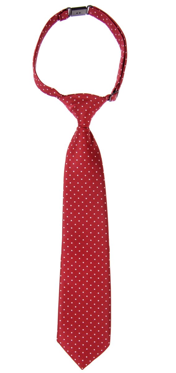 Retreez Pin Dots Woven Microfiber Pre-tied Boy's Tie - Red Wine with Pink Pin Dots - 4-7 years