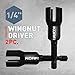 KORR Tools KIBPP027 2 Pack Wing Nut Driver, Slot Wing Nuts Drill Bit Socket Wrenches Tools, 1/4 inch Hex Shank for Panel Nuts, Eye Screws, C Hook Bolts