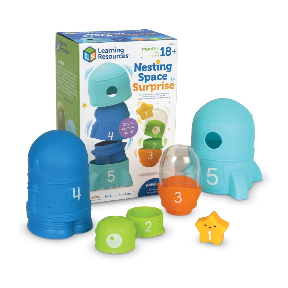 Learning Resources Nesting Space Surprise, 9 Pieces, Ages 18 Months+, Preschool Learning Activities, Toddler Learning Toys, Montessori Toys