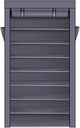 MathRose Zapatero de 10 niveles, 45 pares de organizador de almacenamiento de zapatos que ahorra espacio, estante de almacenamiento de zapatos,