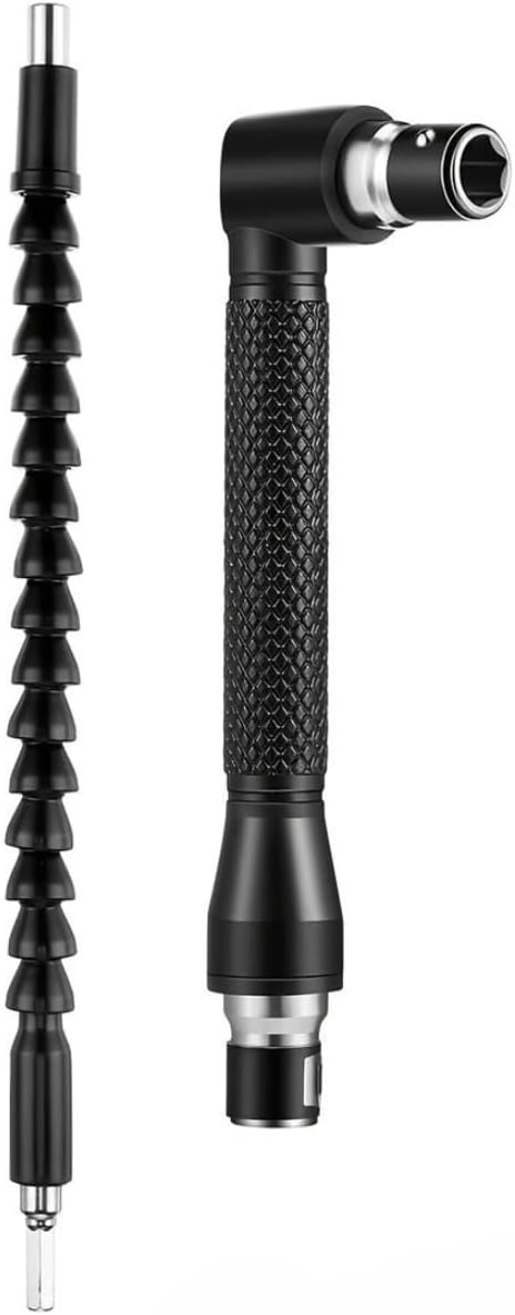 Hand Power Tool Accessories For Flexible Shaft Drill Bit Extension Set 31pcs Universal Right Angle Screwdriver Hex Socket Adapter Power Drill Attachment Metal Tool（Color:Black)