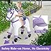 Kids Ride On Horse Toys - Unicorn Riding Horse, Mechanical Real Walking Horse with Rolling Wheels & Sound Music for Childern 3-6 Years Old, White