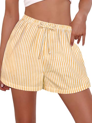Image of Women Boxer Shorts Gingham Drawstring Pajama Bottom Plaid Pants with Pocket
