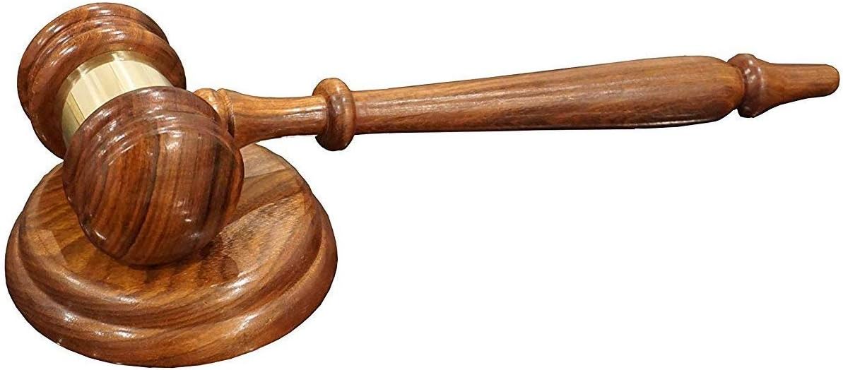 Premium Quality Wood Gavel and Sound Block for Lawyers and Courtroom Judges